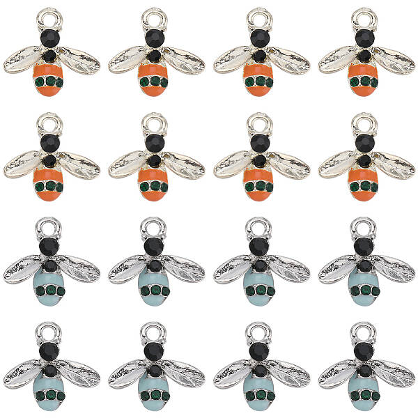 40Pcs 2 Colors Alloy Enamel Pendants