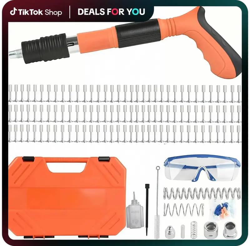 Manual Mini Steel Nail Gun 5 Gears Power Adjustable Wall Nail Guns for Ceiling,Home Decoration, Manual Steel Nails Gun Tool, ...