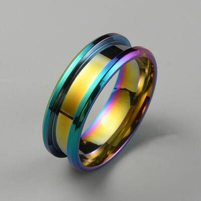 304 Stainless Steel Grooved Finger Ring Settings