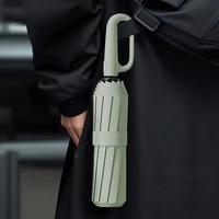 Automatic Rainproof Folding Umbrella(Pink, Beige, Green),  Portable Rain Umbrella with Loop Buckle, Windproof & Waterproof Um...