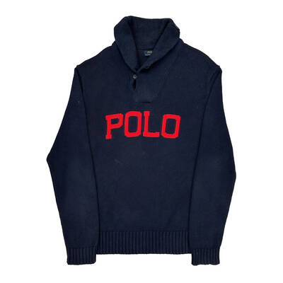 Polo Ralph Lauren Jumper - Large Navy Cotton