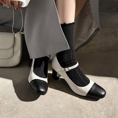 CHIKO Salem Round Toe Block Heels Mary Jane Shoes