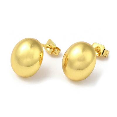 Rack Plating Brass Oval Stud Earrings