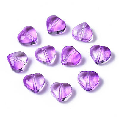 Transparent Spray Painted Glass Beads