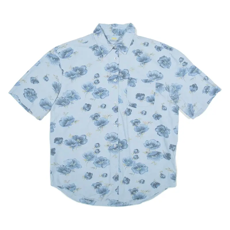 GREEN VILLAGE Womens Shirt Blue Floral M