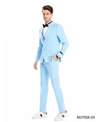 Tazio Men's Light Skinny Fit 3-Piece Suit