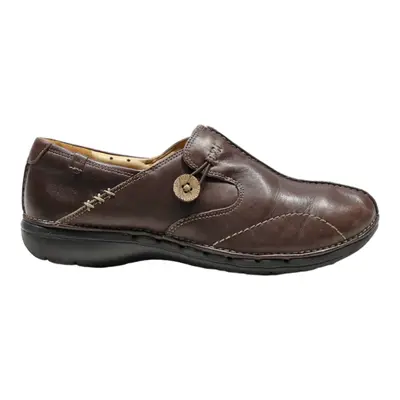 CLARKS Pump Shoes Brown Faux Leather Mens UK 8.5
