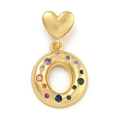 Brass Micro Pave Colorful Cubic Zirconia Pendants