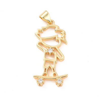 Rack Plating Brass Micro Pave Cubic Zirconia Pendants
