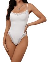 Starrylion Lace Body Suit Square Neck Tops for Women Sleeveless Spaghetti Strap Tank Top Bodysuits for Women Sexy Jumpsuit