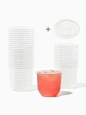 Natural 12/16oz Rounded Bottom Compostable Arc Cup - Straw, Sip, or No Lid