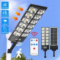 Solar Street Light Outdoor Solar Parking Lot Light, 100000 Lumen LED Wide Angle Lamp with Motion Sensor IP67 Waterproof Comme...