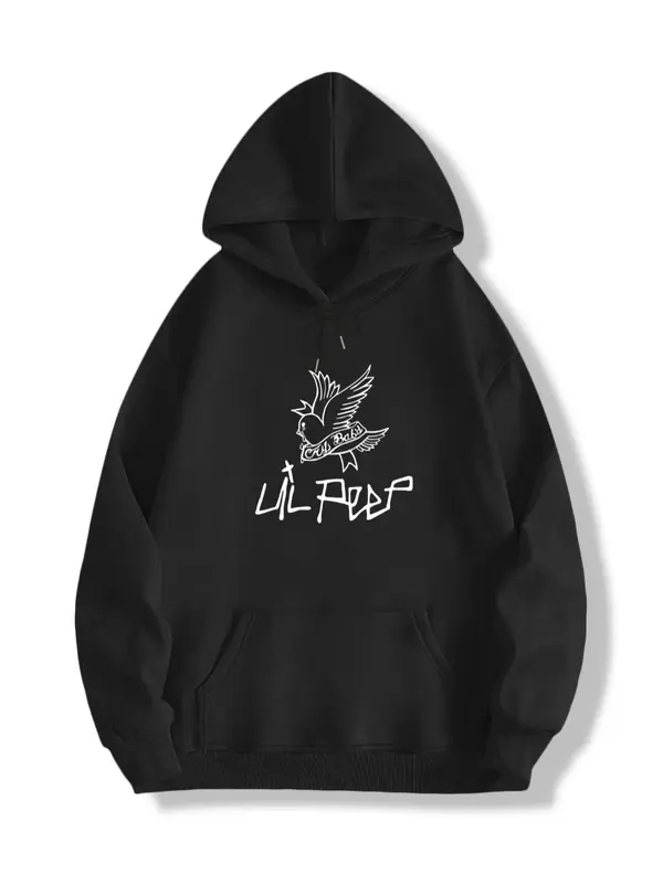 Unisex Men's Cartoon Graphic Print Longsleeves Drawstring Essentials  Hoodie, Regular Fit Casual Pocket Hooded Essentials Swe...