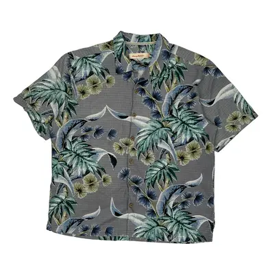 Tommy Bahama Hawaiian Shirt - XL Grey Silk