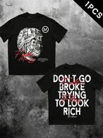 Men's Regular Fit Skull Print Round Neck Tee, Casual Short Sleeve Crew Neck T-shirt for Daily Wear, Fashion Men's Top for All...