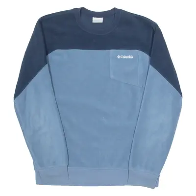 COLUMBIA Fleece Mens Sweatshirt Blue M