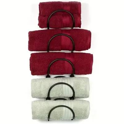 Bathroom Wall Mounted Towel Rack, 1 Count Multi-layer Wall Mounted Towel Holder, Multifunctional Storage Rack for Bathroom, H...