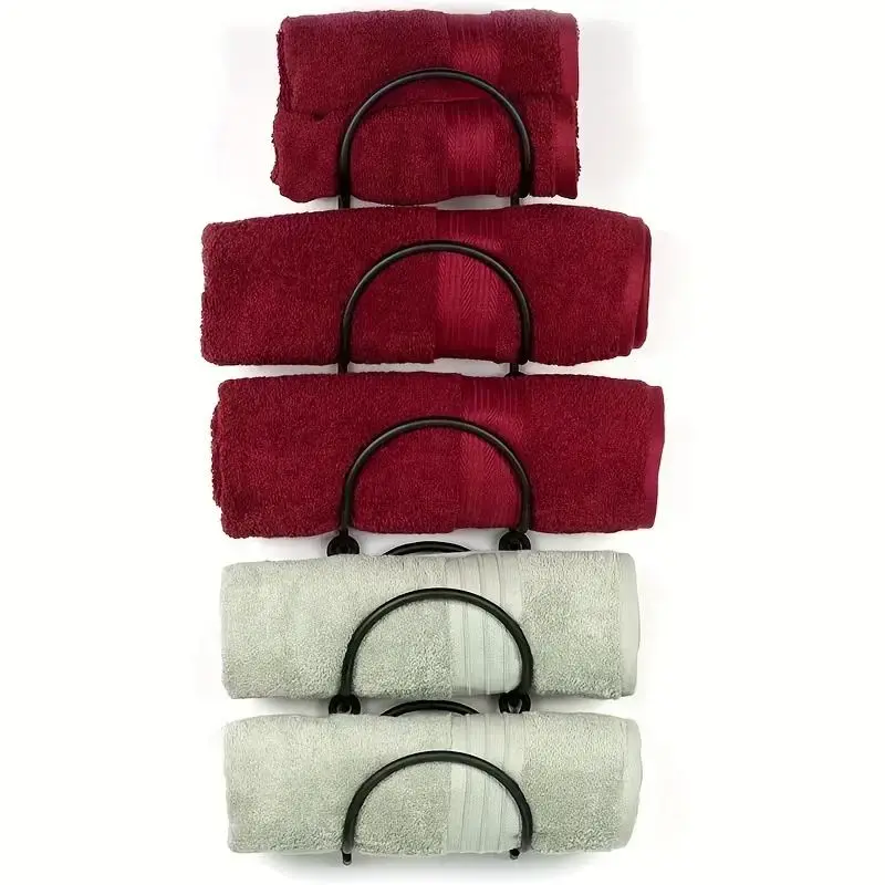 Bathroom Wall Mounted Towel Rack, 1 Count Multi-layer Wall Mounted Towel Holder, Multifunctional Storage Rack for Bathroom, H...