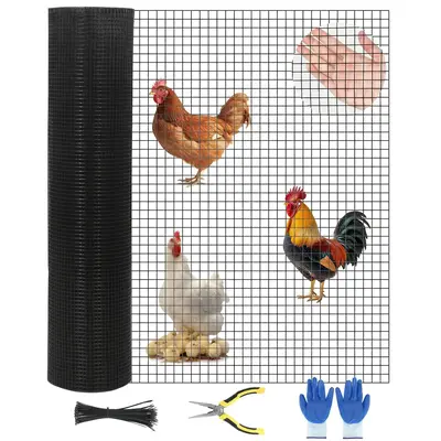 Garvee Hardware Cloth 1/2 Inch Chicken Wire Fencing, Hot-Dipped Galvanized, Garden Plant Supports, 4x100ft, Silver