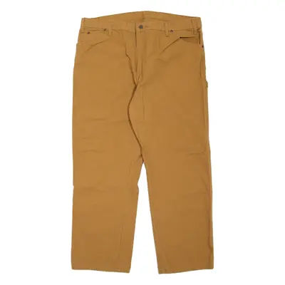 DICKIES Carpenter Workwear Mens Jeans Beige Relaxed Tapered W40 L30