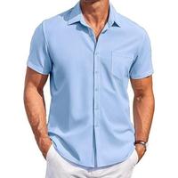 COOFANDY Men's Shirts Short Sleeve Shirts Casual Button Down Shirts Summer Beach Shirt Wrinkle Free