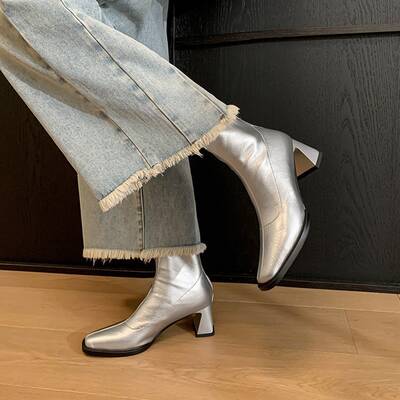 CHIKO Nayara Square Toe Chunky Heels Ankle Boots