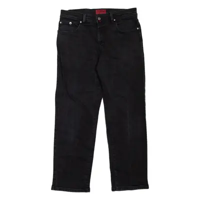 PIERRE CARDIN Mens Jeans Black Regular Tapered W33 L30