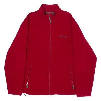 CHAPS Mens Fleece Jacket Red 90s L