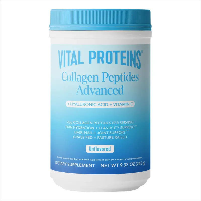 Vital Proteins Collagen Peptides Advanced - Unflavored, 9.33 oz | Powder Dietary Supplement | Hydrolyzed Collagen with Hyalur...