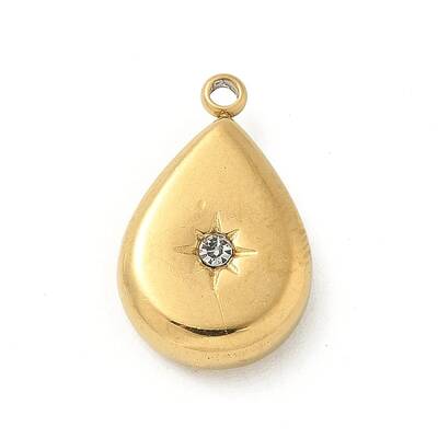 304 Stainless Steel Rhinestone Pendants