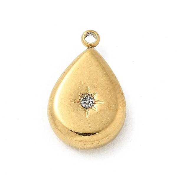 304 Stainless Steel Rhinestone Pendants