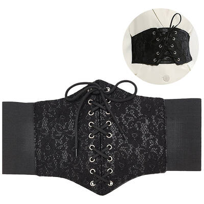 1Pc PU Leather Wide Elastic Corset Belts