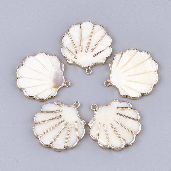 Electroplate Freshwater Shell Pendants