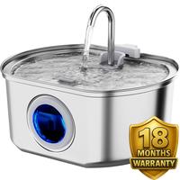 Neareal Oval Cat Water Fountain Stainless Steel: 108oz/3.2L Cat Fountain for Drinking- Pet Water Fountain for Cats Inside - A...