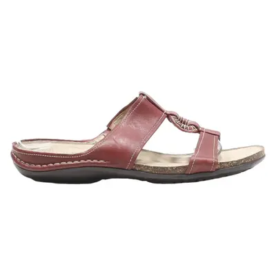 ROCKPORT Slider Sandals Red Leather Womens UK 6.5