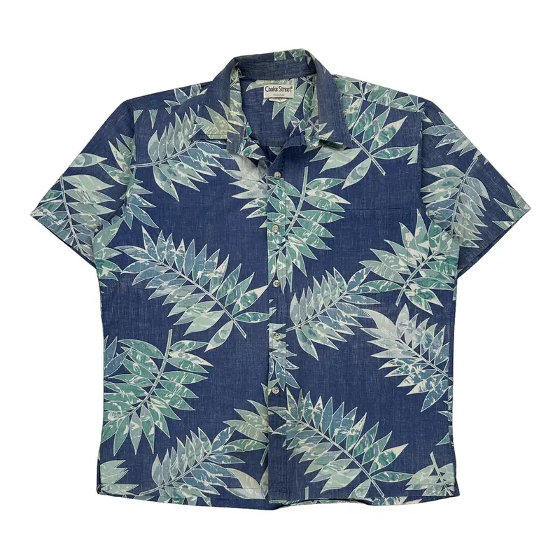Cooke Street Hawaiian Shirt - Large Blue Cotton
