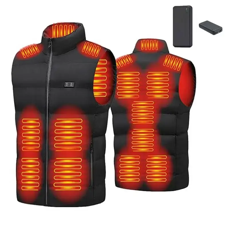 USB Rechargeable Smart Heating Vest, Warm Lightweight Outdoor Vest with Battery, Men's Winter Sports Gear for Outdoor Activit...