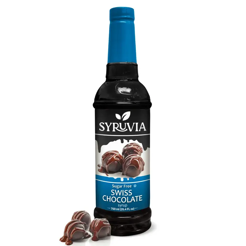 Syruvia Sugar-Free Swiss Chocolate Syrup, 25.4 fl oz – Premium 0-Calorie Coffee Flavoring, Kosher & Gluten-Free. Great for ...
