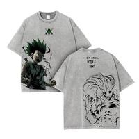 Limited Edition Monster Adult Gon Freecss Hunter x Hunter Anime Double Printed Oversize Lightweight Acid Washed Tee, Gift For...