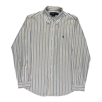 Ralph Lauren Striped Shirt - Large Blue Cotton | Size: large