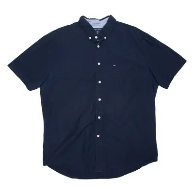 TOMMY HILFIGER Mens Plain Shirt Blue XL