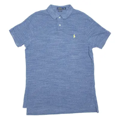 POLO RALPH LAUREN Custom Fit Mens Polo Shirt Blue L