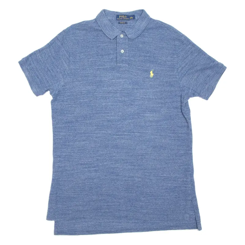 POLO RALPH LAUREN Custom Fit Mens Polo Shirt Blue L