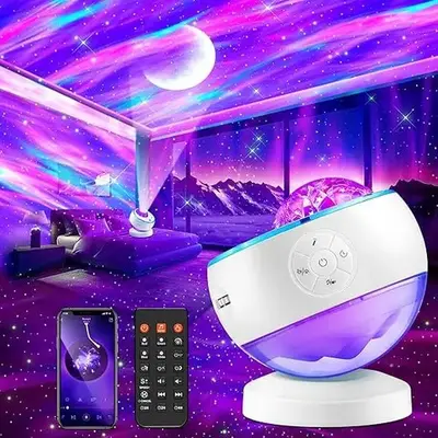 One Fire Northern Lights Projector,16Color Galaxy Projector for Bedroom, 15 White Noise Galaxy Projector, 5Moon Star Projecto...