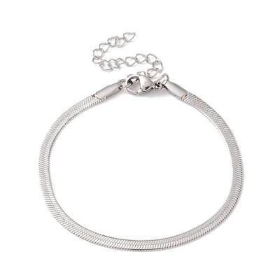 Non-Tarnish 304 Stainless Steel Herringbone Chains Bracelet for Men Women