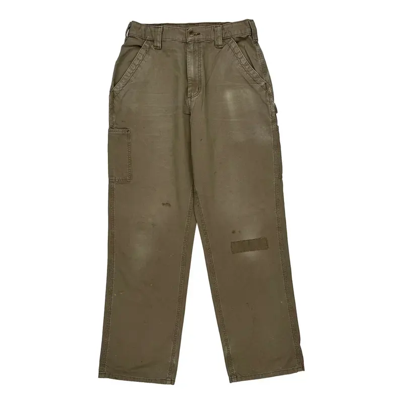 Loose Original Fit Carhartt Carpenter Trousers - 30? Waist Khaki Cotton