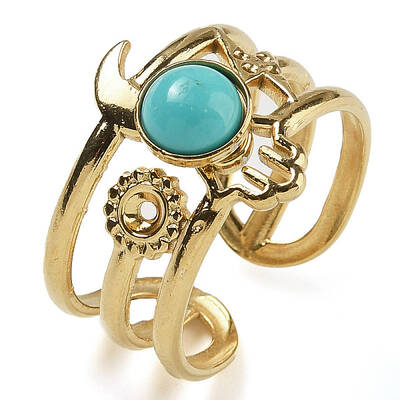 Synthetic Turquoise Finger Rings