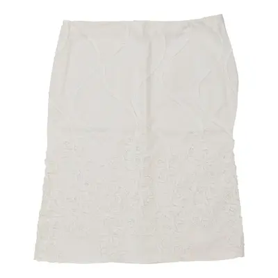 Byblos Midi Midi Skirt - 32W UK 12 White Cotton