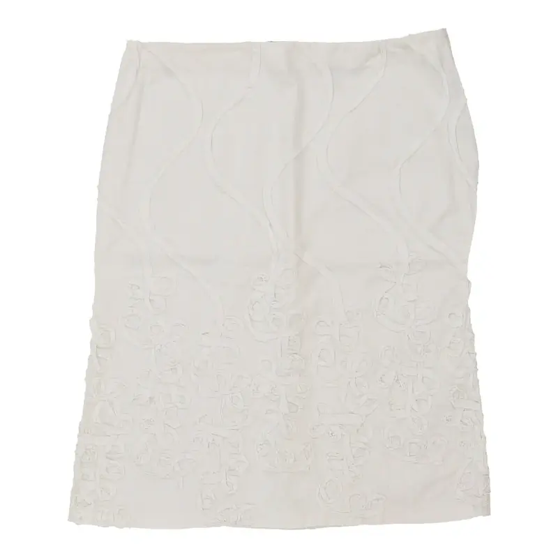 Byblos Midi Midi Skirt - 32W UK 12 White Cotton