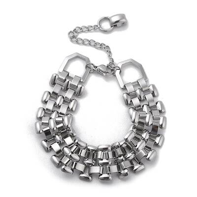 Non-Tarnish 304 Stainless Steel Panther Chain Bracelets for Women Men